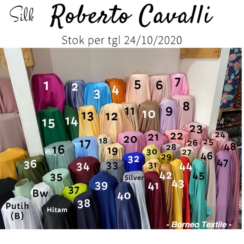 Satin Roberto Cavali Kain Bahan Per 50cm 1 2m Shopee Indonesia