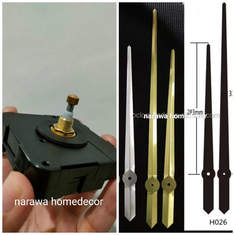 PAKET MESIN DAN JARUM JAM DINDING DIY JUMBO 100-130 CM