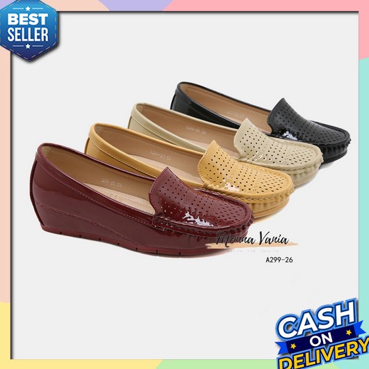 ♕ Shinee ♕ Sepatu Sandal Wanita  Premium Quality 1091 NB89 Monna Vania - [4 Warna] Wedges 4 Cm Berni