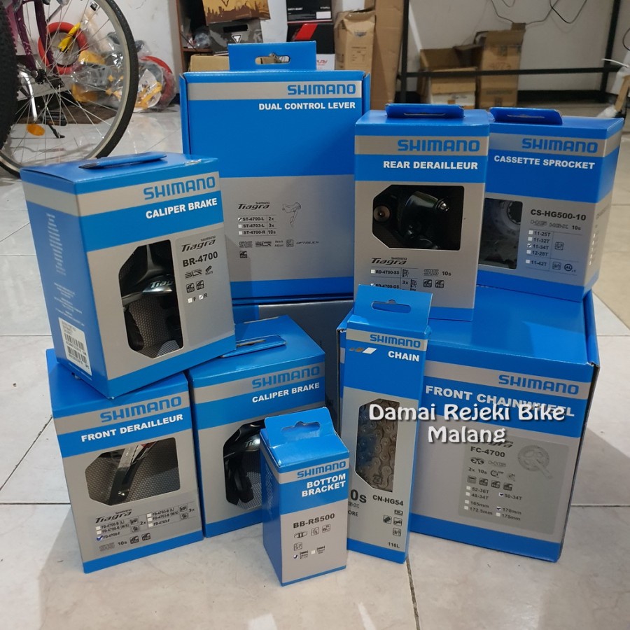 Groupset Shimano Tiagra R4700 2x10 speed 50/34T 11-34T lengkap box