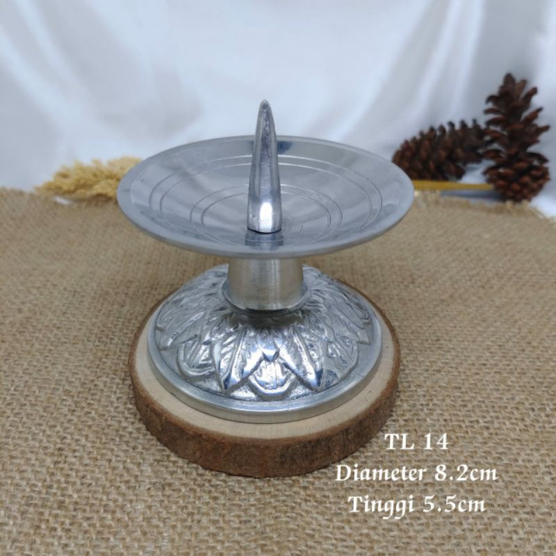 Tempat lilin logam silver dengan 3varian kode Tl.14 Tl.15 Tl.16