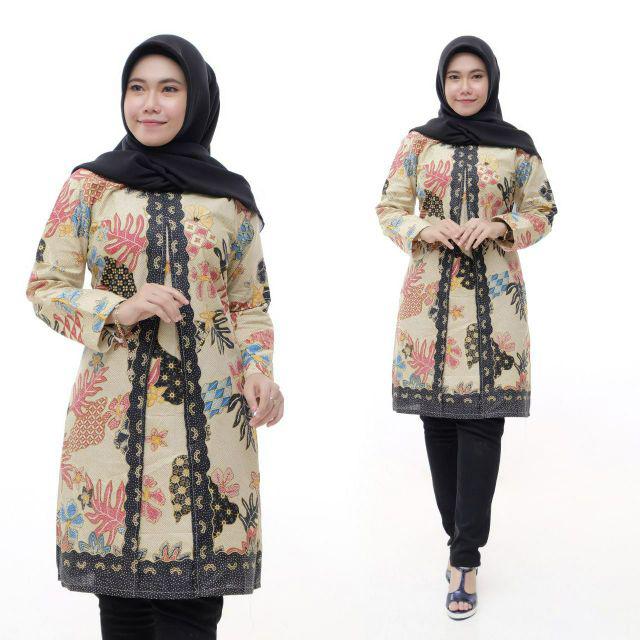 [original Batik Zahra] Tunik Batik Motif Songket~tunik Kerja~tunik Seragam~tunik Halus