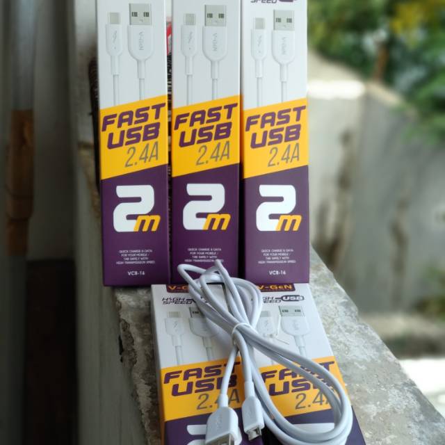 Kabel Data Micro USB V-GEN VCB 16  Panjang 2Meter
