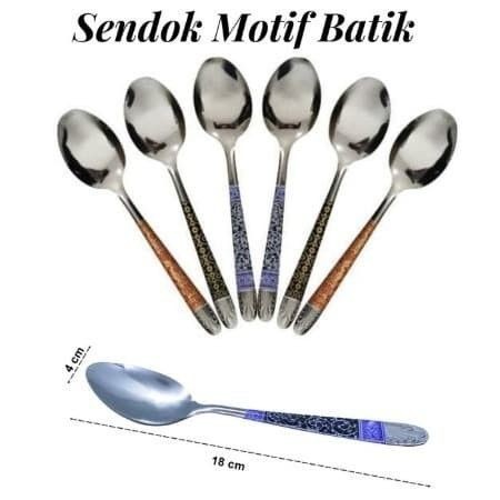 Sendok Makan Set isi 12 Pcs Sendok Motif BATIK - Sendok makan - Sendok