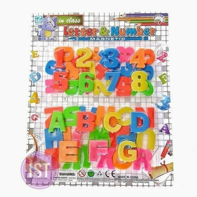 

Letter and number magnet papan
