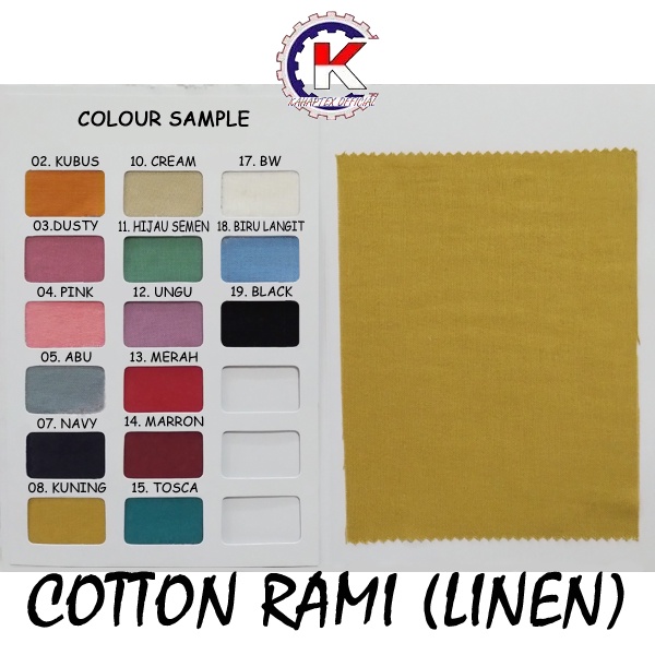 [KAHAPTEX] Bahan Kain Cotton Rami (Linen) - Roll