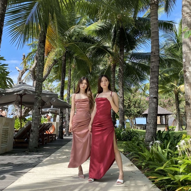 [ Bali Ed ] Alila Satin Dress / Dress Satin Wanita