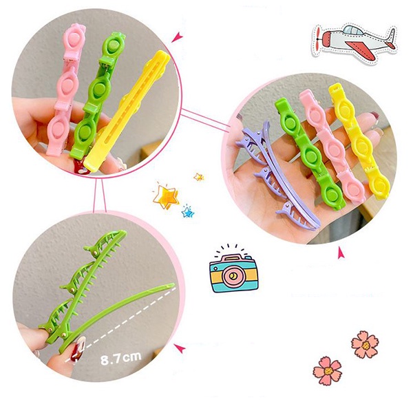 jepit rambut anak-anak color braided hairpin jje084 (1b3)