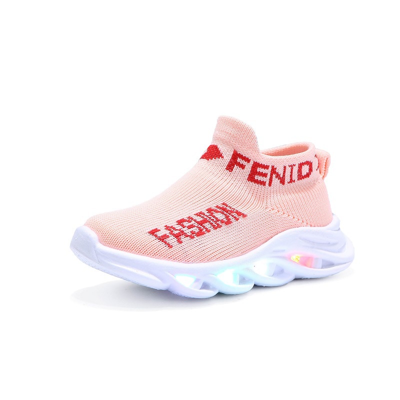 Sepatu anak LED Import slip on motif FENIO terbaru