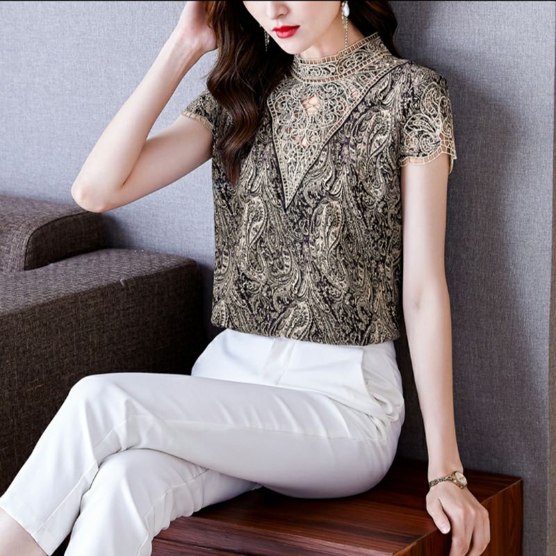 MDLV ~ 0151# Cinzia Embroidered Top Atasan Blouse Import