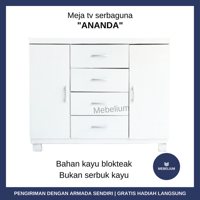 Ananda Meja TV / Bufet TV / Lemari TV Kayu Putih Cat Duco [Mebelium]