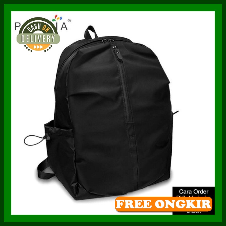 Tas Ransel Wanita Import Batam Branded Multifungsi Bahan Kulit Sintetis Warna Hitam - Jtf507, Tas Ra