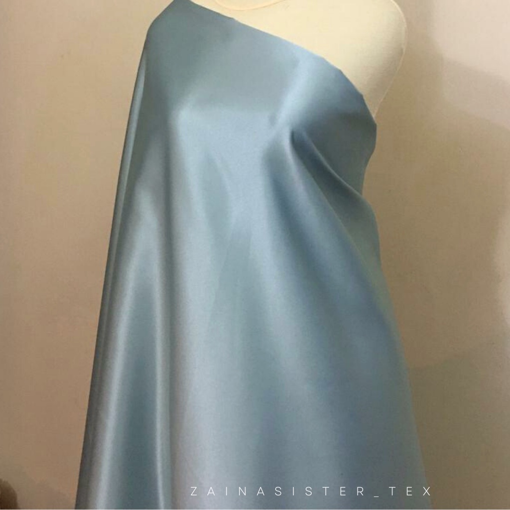 Bahan Satin Velvet Premium Meteran Grade A Warna Hijau Dusty Green