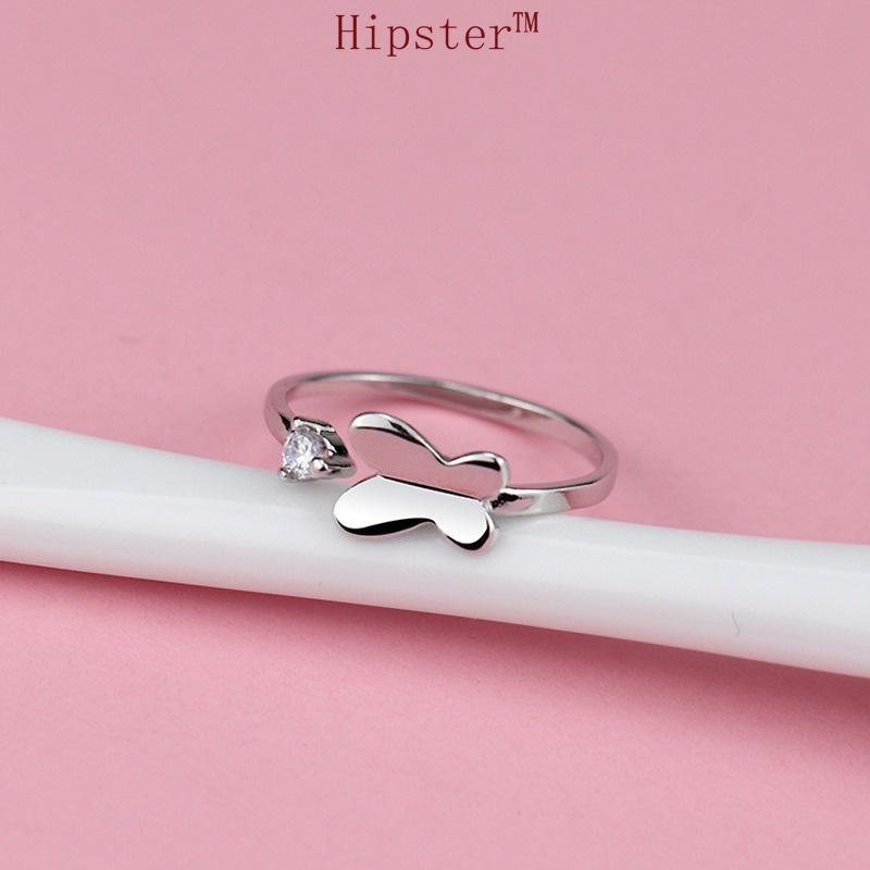 Hot Sale New Product Creative Design Butterfly Open-End Silver Ring