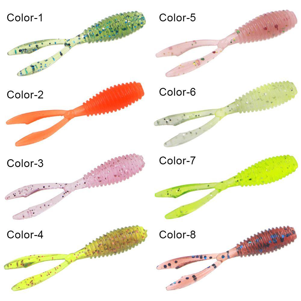 Nanas 10pcs 36mm 0.3g Soft Fishing Lure Untuk Ocean Sea Twin Tail Wobbler Fishing Tackle