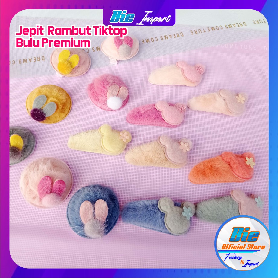 Jepit Rambut Anak Bulu Karakter Premium Impor Best Seller
