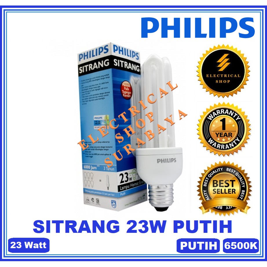 PHILIPS LAMPU SITRANG 23W 23 WATT PUTIH (HARGA GROSIR &amp; GARANSI) JARI CDL PROMO MURAH ORIGINAL