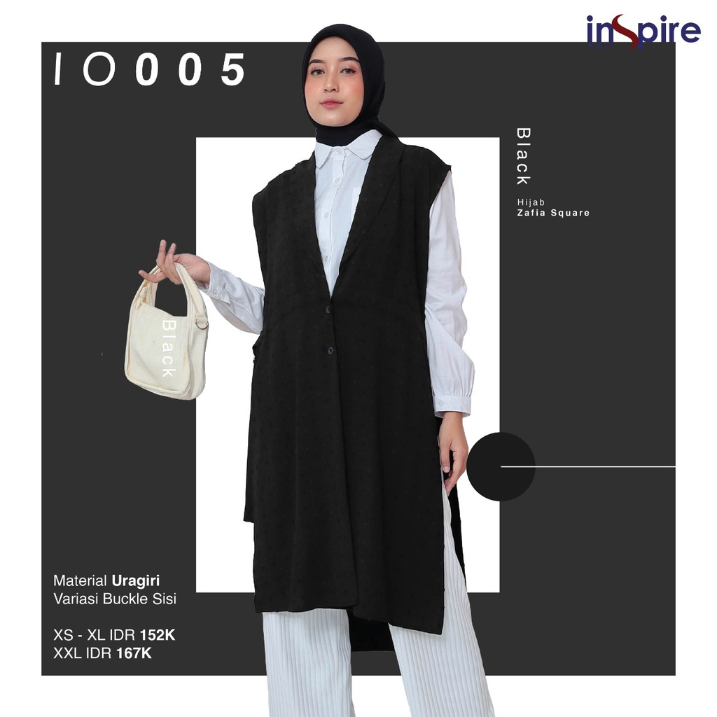 Inspire Outer IO 05 Bahan Uragiri Outer motif Fashion Muslimah Trendi Kekinian by Inspire bisa COD