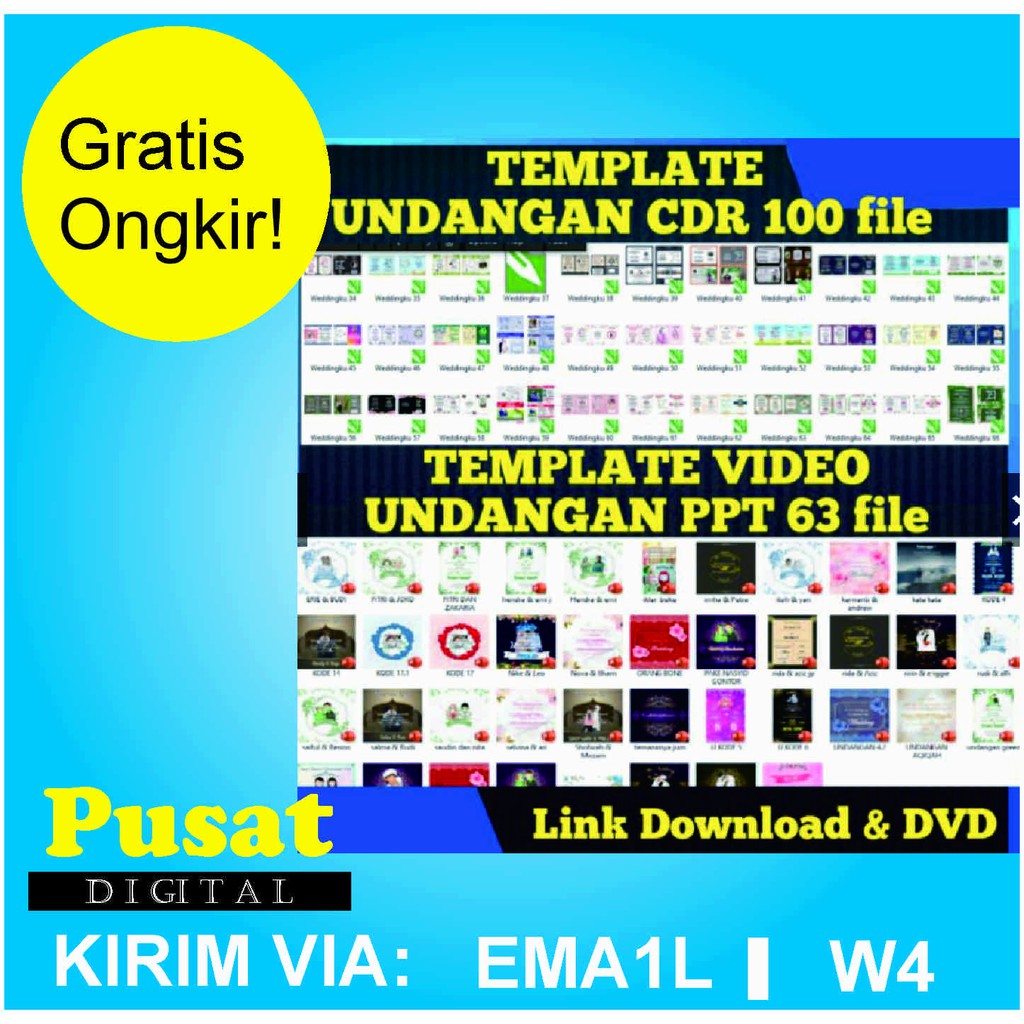 Template Undangan -Kumpulan desain Template Undangan CDR dan Video Digital Undangan PPT Siap edit