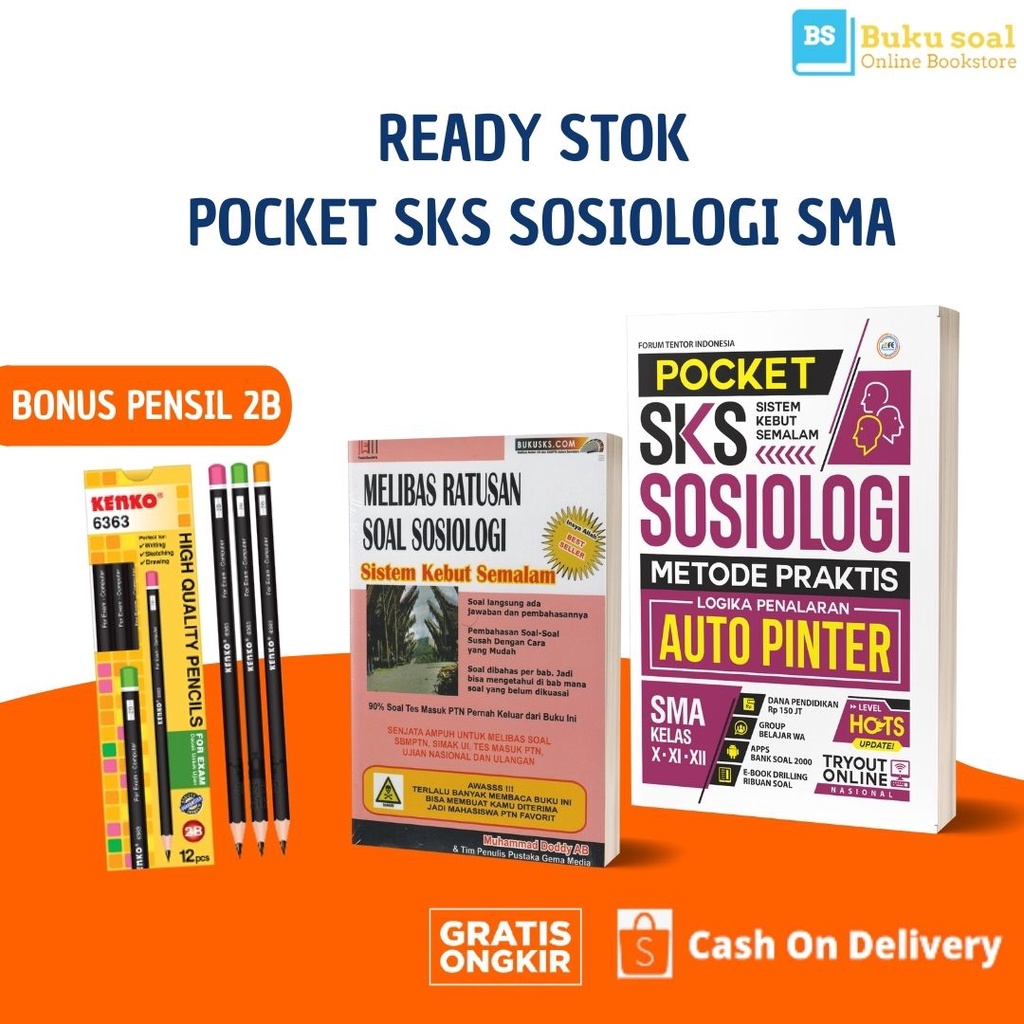 BUKU POCKET SKS AUTO PINTER MELIBAS RATUSAN SOAL SOSIOLOGI SMA