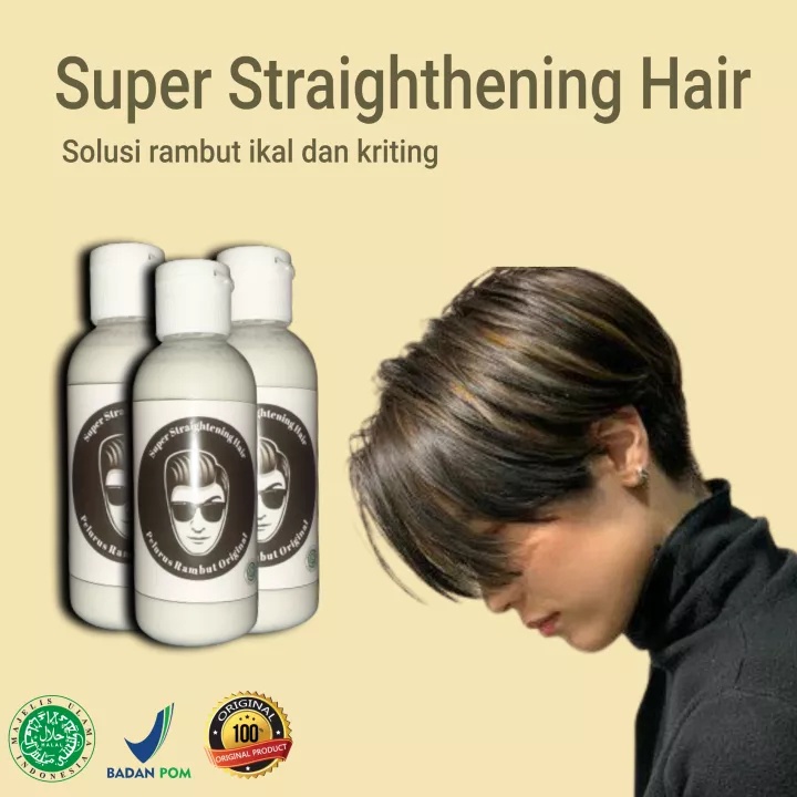 SUPER STRAIGHTENING HAIR | masker rambut | Pelurus rambut permanen pria &amp; wanita (60 ml) | Termurah | pelurus rambut | melembutkan | meluruskan rambut keriting | meluruskan rambut ngembang dan  penghilang ketombe