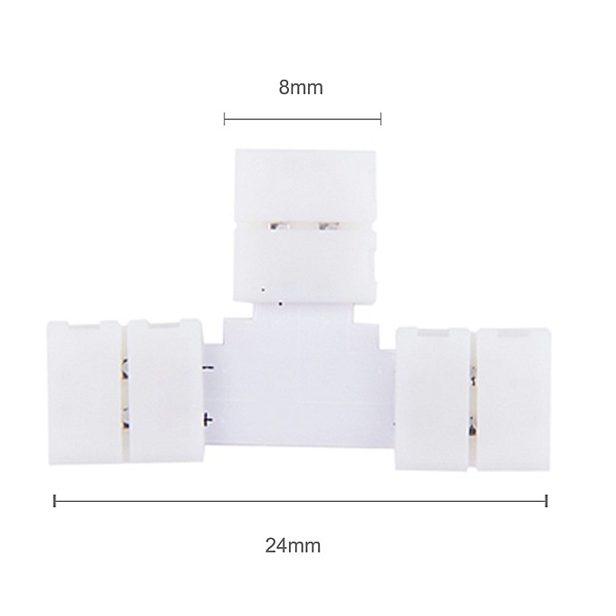 Konektor Klip PCB T LED Strip SMD 3528 / 2835 8mm 2 Pin Model T