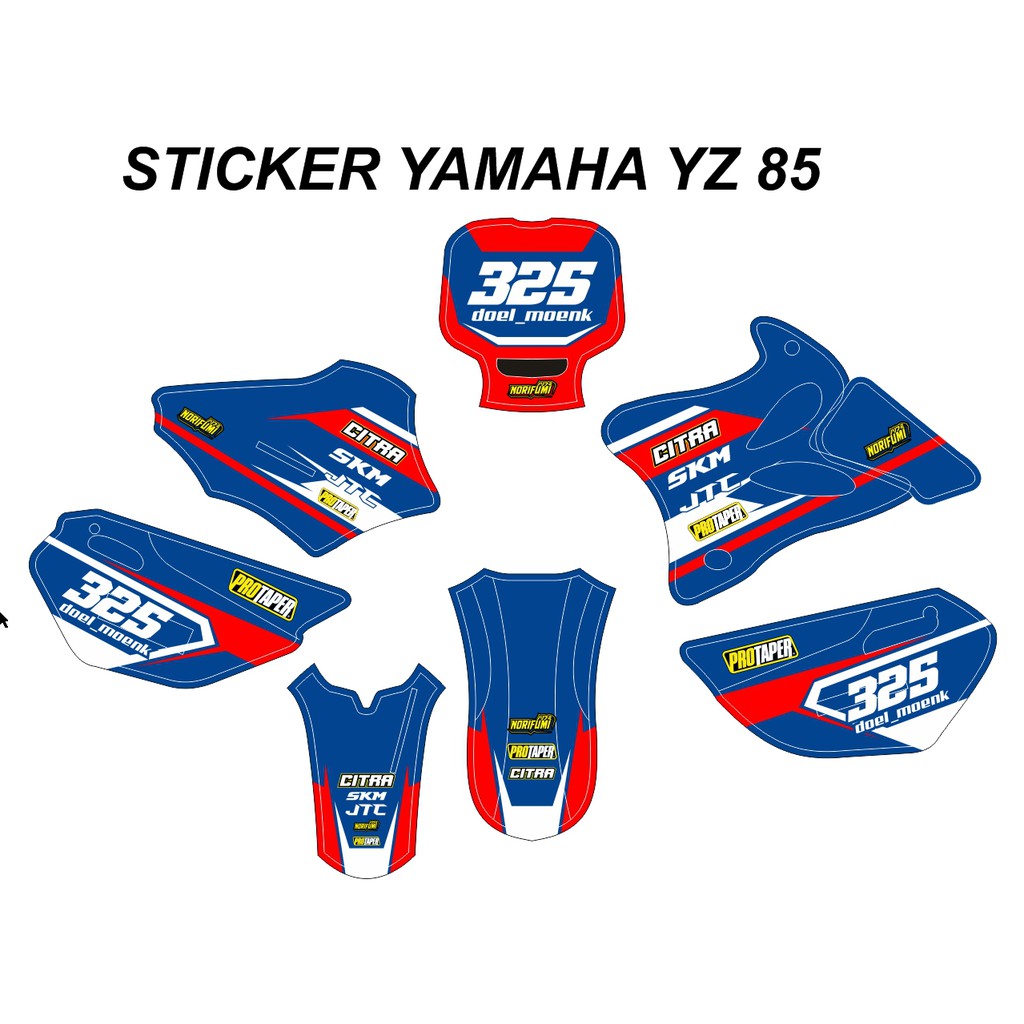 Stiker Decal YAMAHA YZ 85 YZ New YZ Modif Bebek Custom Sticker (13)