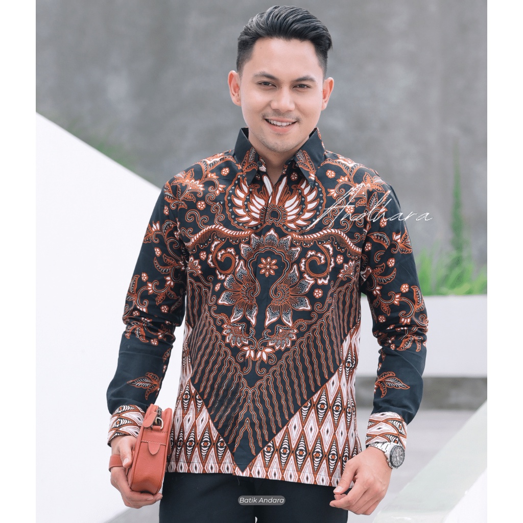 Baju Batik Pria Lengan Panjang Modern Kemeja Batik Pria Lengan Panjang Wajik1