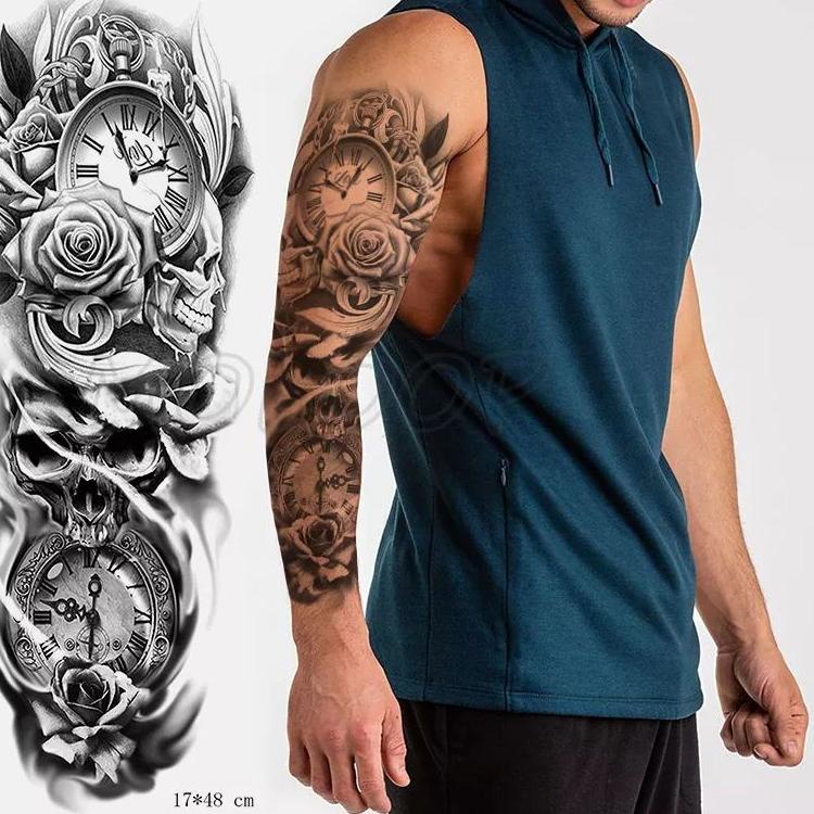 F73K tatto temporary full tangan kompas black  anti air BQ9