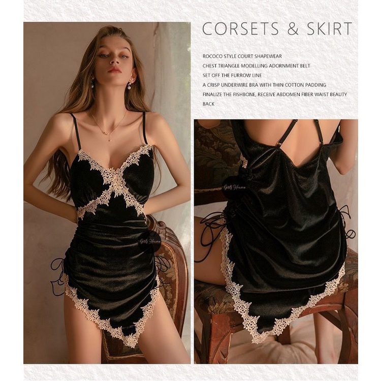 Alice Sexy Lingerie Dress Velvet [ Girlsheaven_id ]