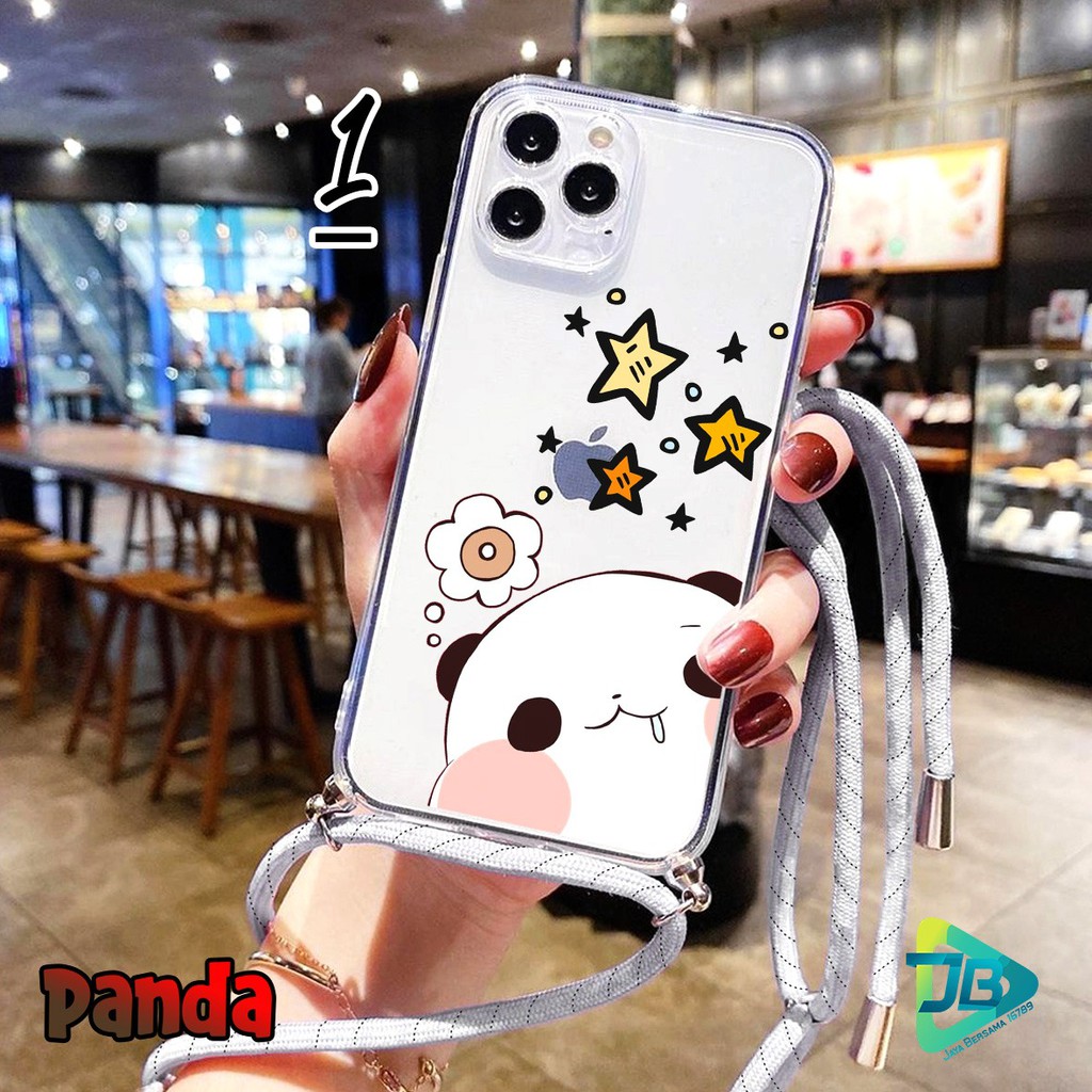 Softcase Slingcase Lanyard Bening PANDA Vivo Y50 Y30 Y51 Y91 Y93 Y95 Y1s Y91c 2020 JB3965