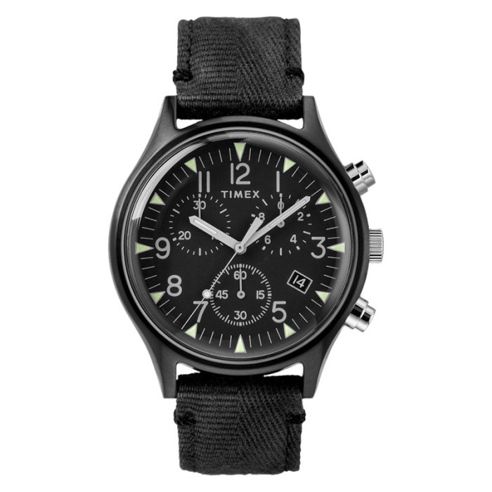 TIMEX MK1 TW2R68700 CHRONOGRAPH MENS BLACK DIAL BLACK PU NYLON STRAP