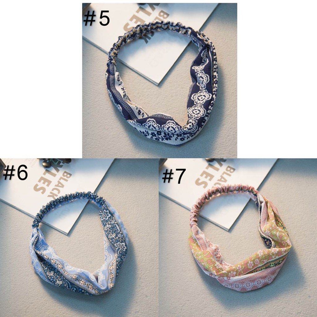 [WS] Bando Motif Wanita Hairband Elastis Karet Aksesoris Fashion Bando Import High Quality