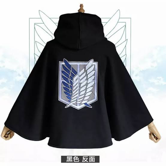 Tr10E5T05 Jubah Attack On Titan Anak Dan Dewasa Bahan Fleece Warna Hitam/Hijau - Hijau, Dewasa