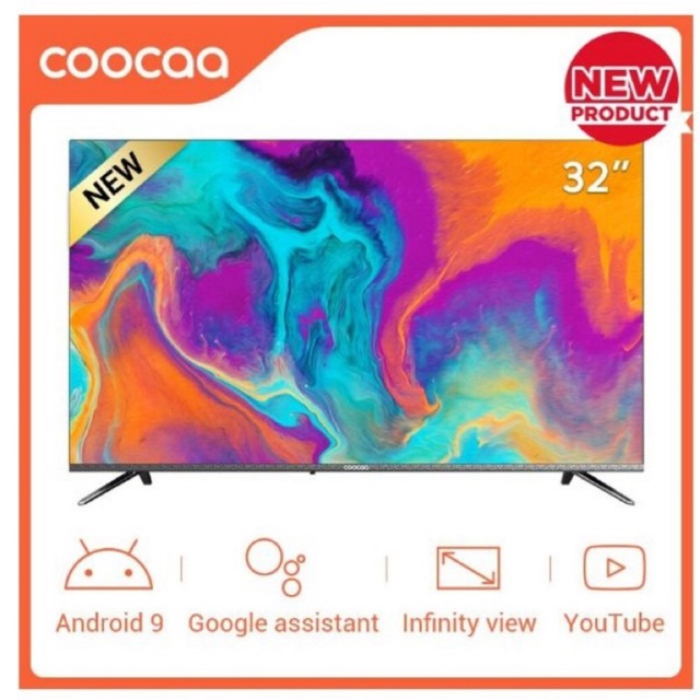 COOCAA LED TV 32 inch 32S6G SMART ANDROID 9.0 NETFLIX Model BARU 2020