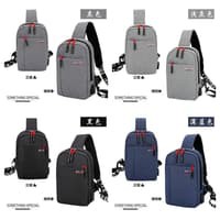 Tas Selempang / Slempang / Sling Bag Pria USB Port Charger  (YTR06)