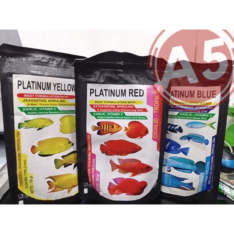 MAKANAN IKAN FISH LOVER PELLET PLATINUM CICHLID TROPICAL 100GR