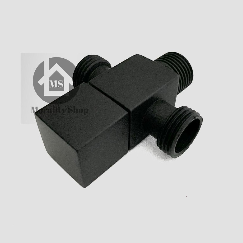 Stop kran cabang HITAM kotak Mini 60302BL-keran air tee shower double kloset valve black closet R36