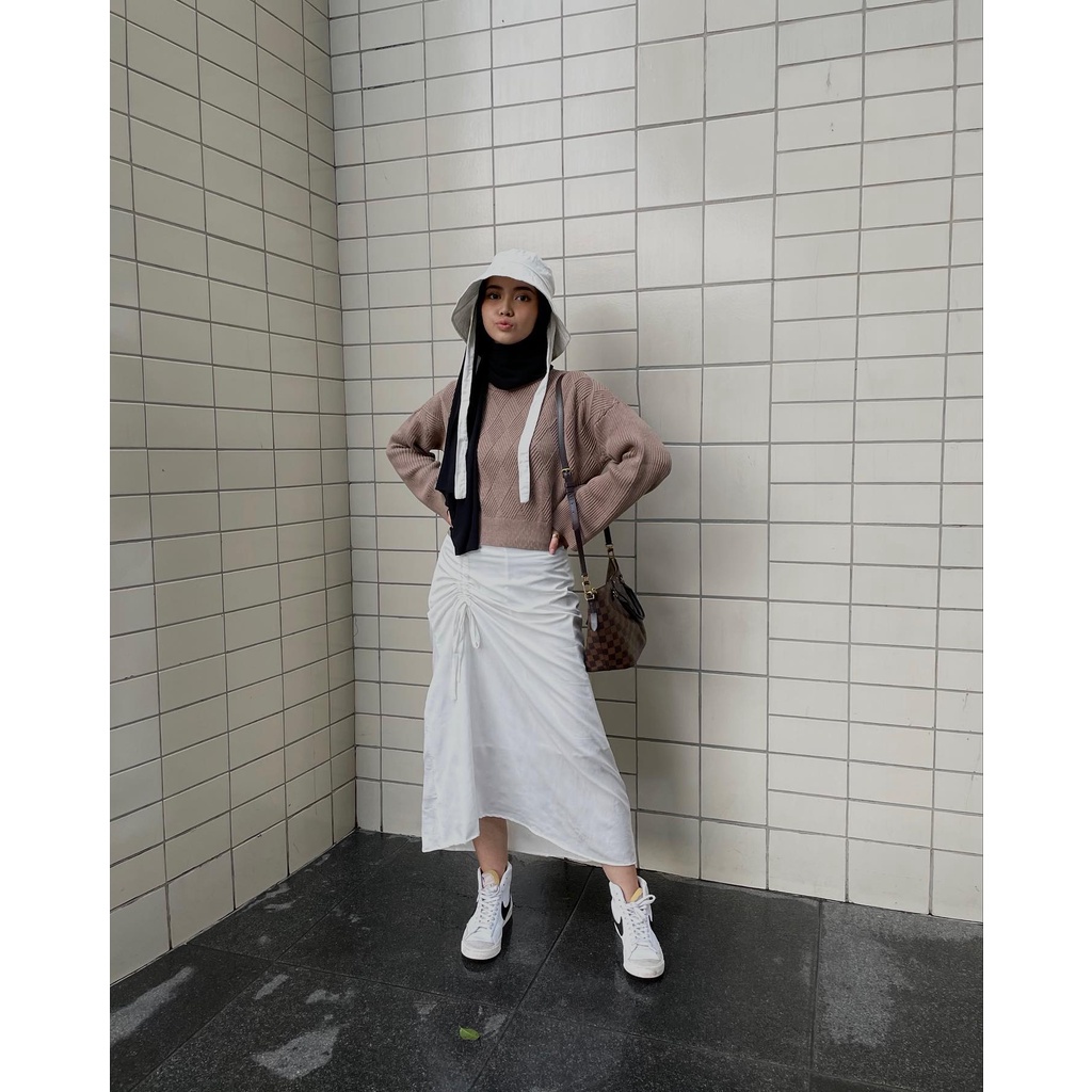 Hanna Skirt | Korean Look | Rok Serut Casual | Rok Wanita Terlaris