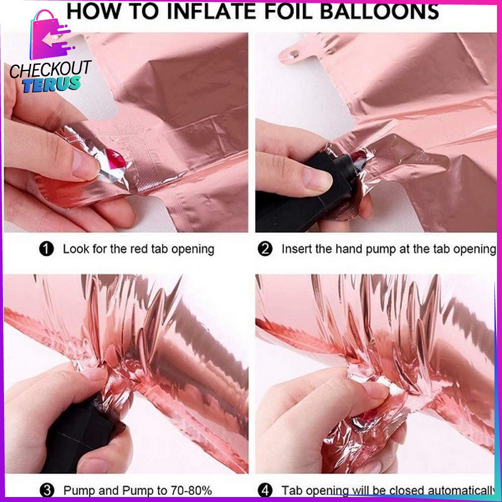 CT C390 Balon Foil Rose Gold Abjad Alphabet Angka Polos Balon Huruf A-Z Balon Foil Angka 0-9 Balon Foil Perlengkapan Ulang Tahun Balon Pesta