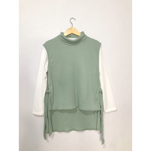 Mizu Vest + Inner (Putih)-Mint
