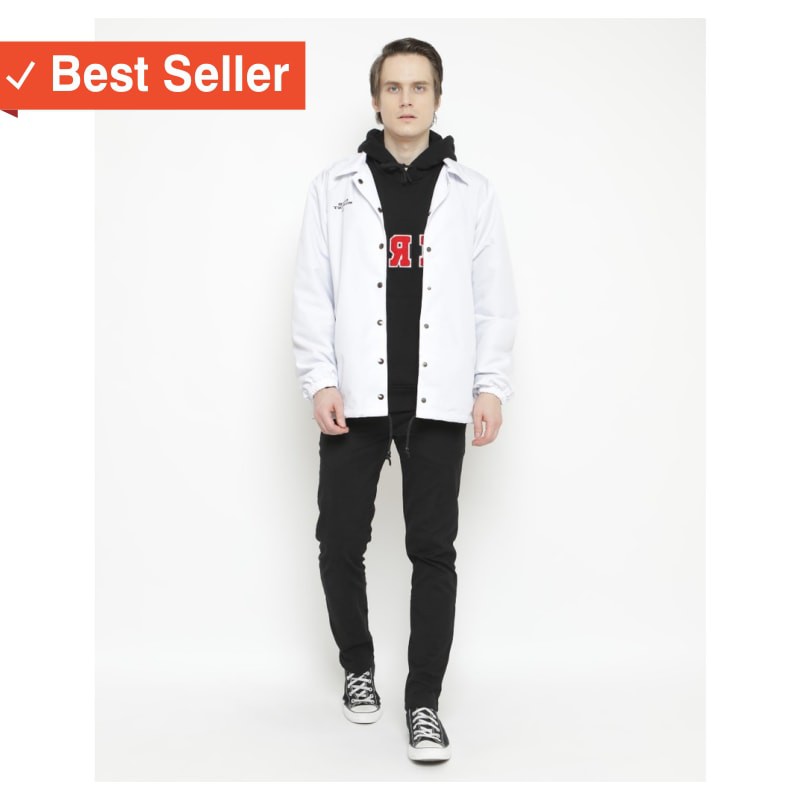 FASHION MURAH JAKET BAGUS / Erigo Coach Jacket Stay High White