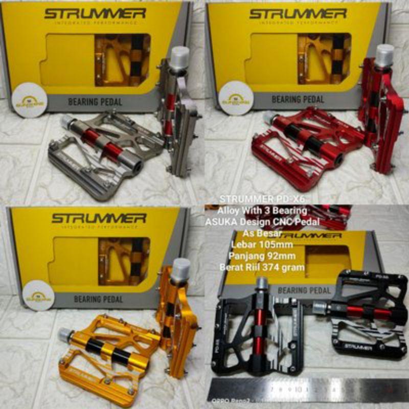 Jual Pedal Sepeda Alumunium Strummer PD-X6 Sepeda MTB Lipat Fixie Balap