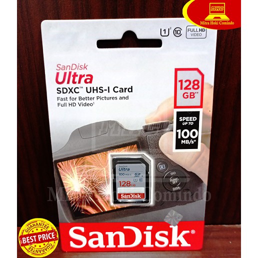 SANDISK SD CARD 128GB 100MBPS ORIGINAL