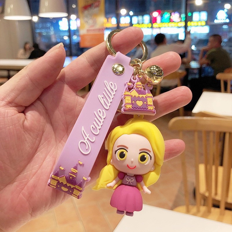 Gantungan Kunci Princess Disney Rubber Key Chain kado Anak Disneyland