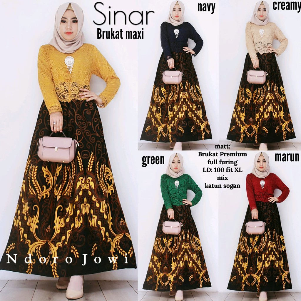[realpict] SINAR BROKAT MAXY gamis pesta broklat party long dress muslim wanita brokat busui nj
