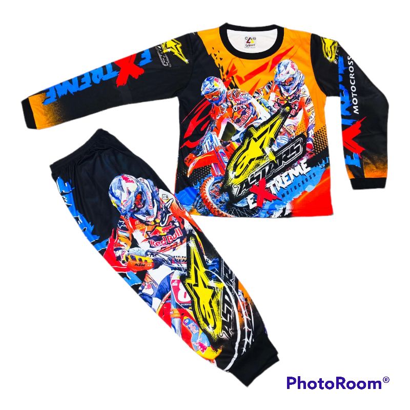 SETELAN BAJU MOTOR CROSS ANAK