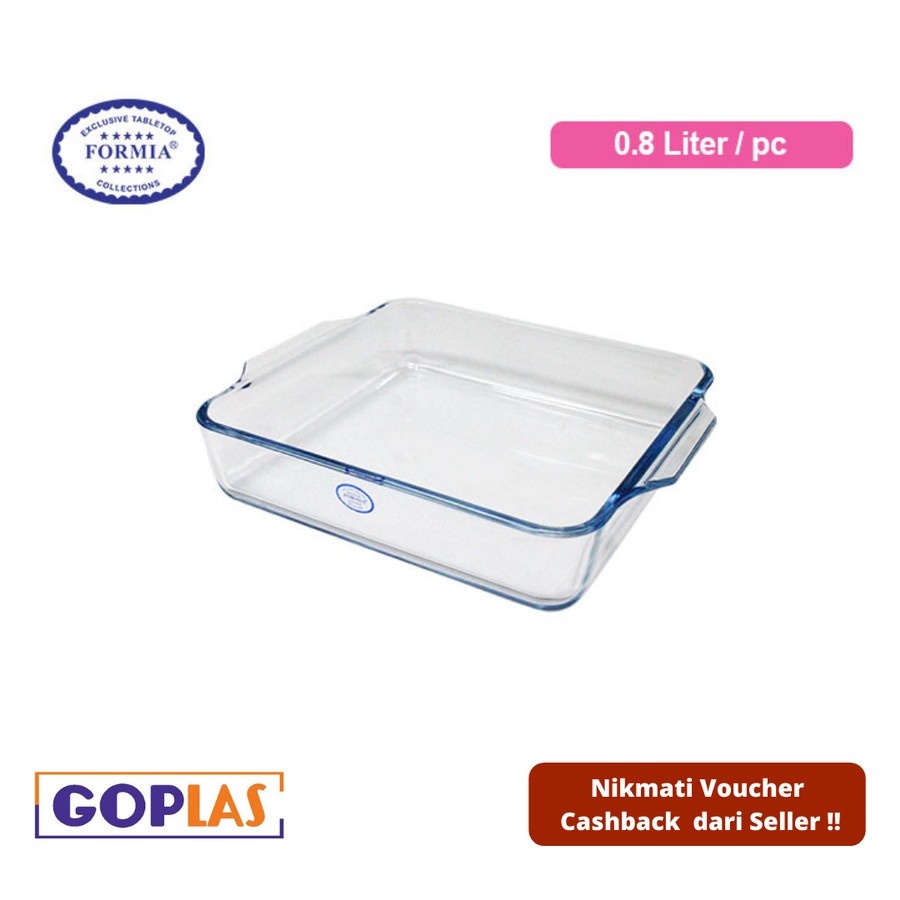 Wadah Saji Kaca 800ml Merk Formia - Bake & Serve Square Dish