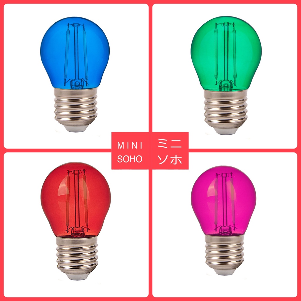 Lampu LED Filamen Warna Warni 4W Hijau / Pink / Merah / Biru Bohlam Pijar Edison Cafe Kafe G45 &amp; ST64