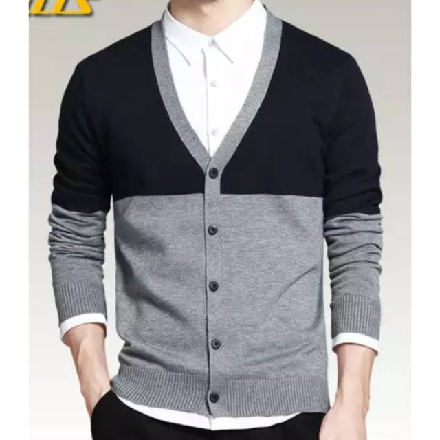 sweater Cartigan v nec#kabu-hitam#sweterpria#rajutpria#sweterpria&amp;wanita#